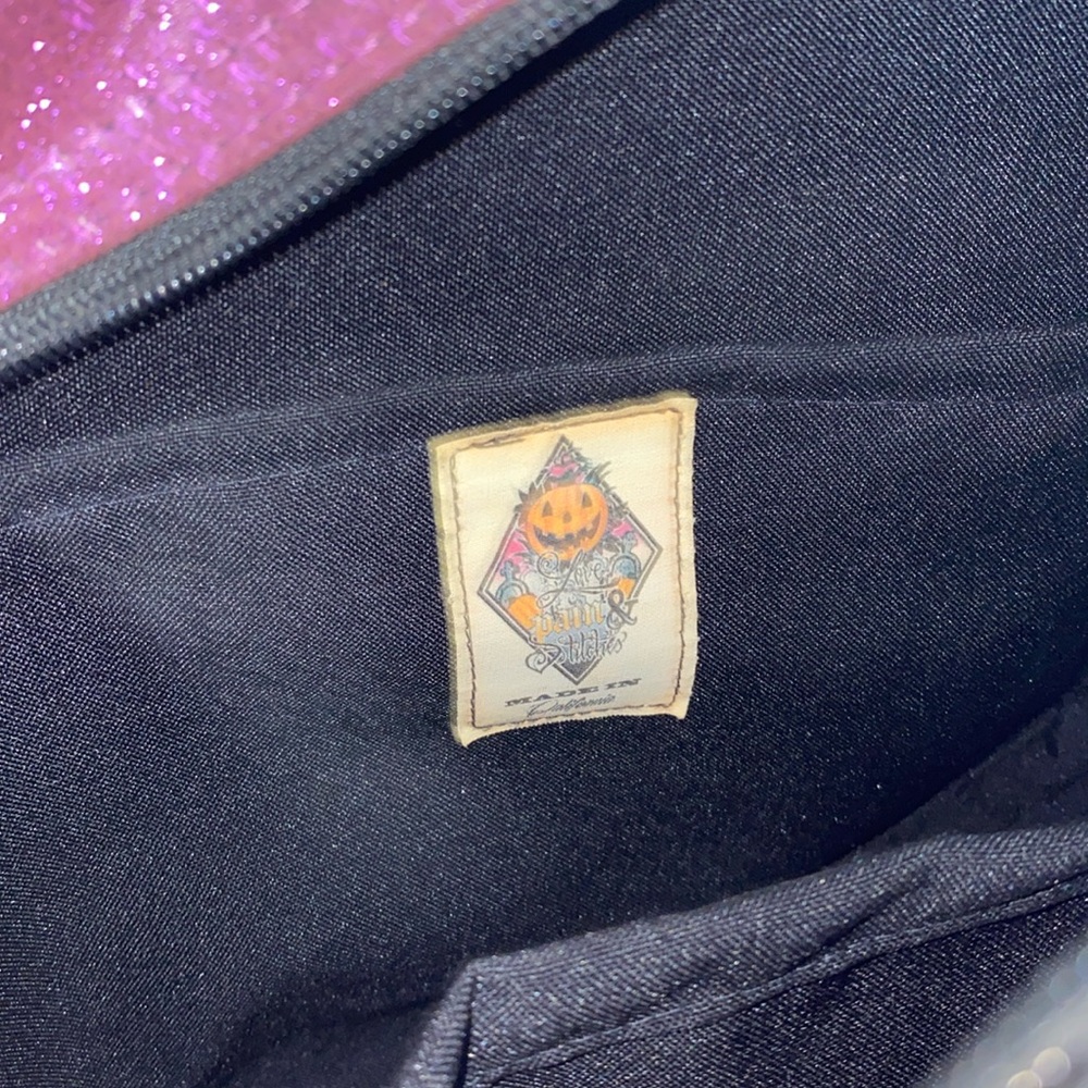*RARE Love Pain & Stitches Maroon Glitter and Holo Face Happy Face Pumpkin Purse - Picture 10 of 11